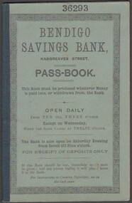 Document - Bendigo Savings Bank Passbook, 14/01/1893