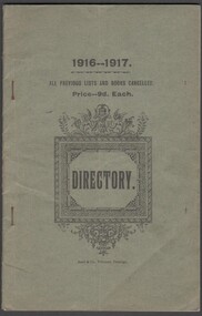 Booklet - 1916 - 17 Directory, 1917