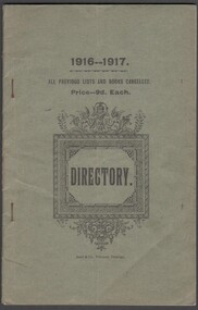 Booklet - 1916 - 17 Directory, 1917