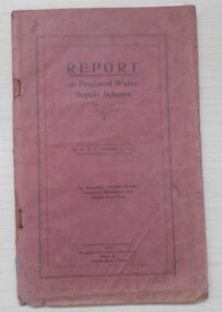 Book - Report on Proposed Water Supply Scheme, 1914