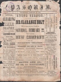 Ephemera - Pasquin advertising flyer