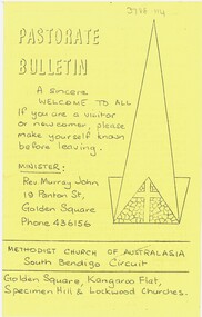 Document - Pastorate Bulletin South Bendigo Methodist Circuit, 18/11/1973