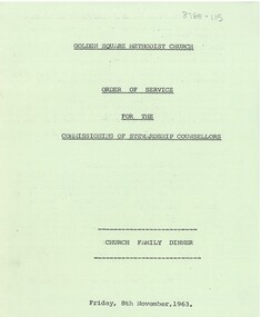 Document - Golden Square Methodist Church, 08/11/1963