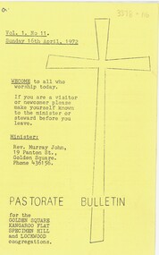 Document - Golden Square Methodist Church, 16/04/1972