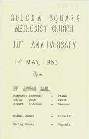 Document - Golden Square Methodist Church, 12/05/1963