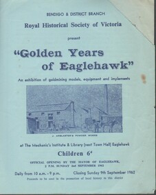 Flyer - "Golden Years of Eaglehawk" 9 September 1962