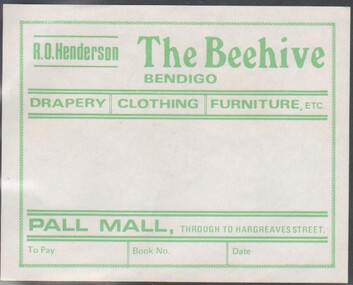 Ephemera - The Beehive Package Label (unused)