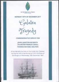 Booklet - Remembrance Park Monday 18th December 2017 Galatea Tragedy