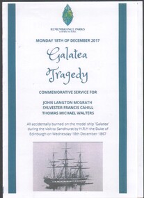 Booklet - Galatea Tragedy Commemorative Service