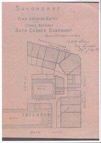 Document - Plan of Buildings and Baths at Bath corner, 19/09/2023