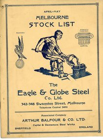 Document - The Eagle and Globe Steel Co Ltd Melbourne Stock List, 1924