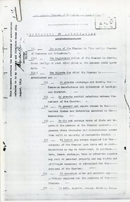 Document - Bendigo Chamber of Commerce Memorandum and Articles of Association, 1913