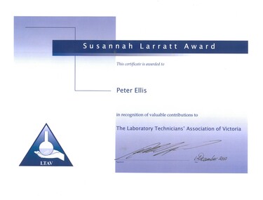 Certificate - Recognition of contribution, 01/12/2010