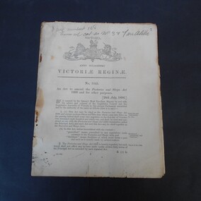 Legal record - Abbott collection: Factories and shops act 1896