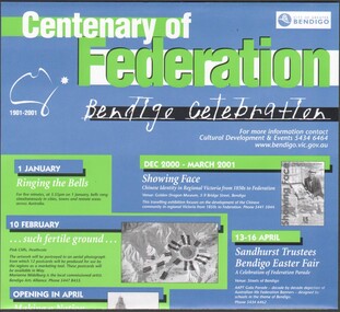 Flyer - Centenary of Federation 1901 - 2001, City of Greater Bendigo