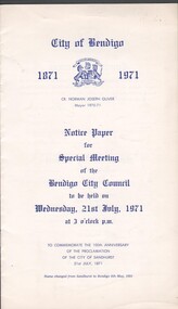 Document - Special meeting notice Bendigo City Council