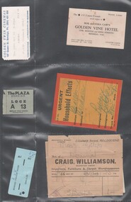 Ephemera - Six receipts and business cards