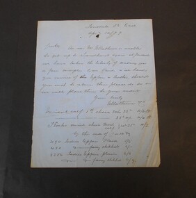 Letter - Abbott Collection: letter from Mr. Willthorne (?)