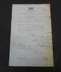Legal record - Abbott Collection: Legislative Assembly nomination form