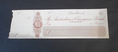 Financial record - Abbott Collection: blank check