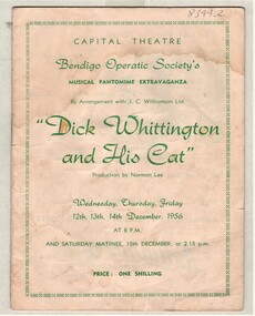 Programme - Dick Whittington and His Cat