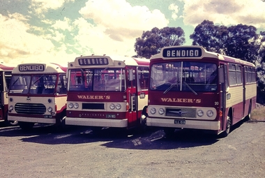 Slide - Walkers Bus line Buses in the depot, 1970s - 1980s