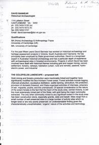Document - DAVID BANNEAR, THE GOLDFIELDS LANDSCAPE - PROPOSED TALK, 2/11/2023