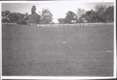 Photograph - Bendigo High School marching at upper reserve, circa 1947