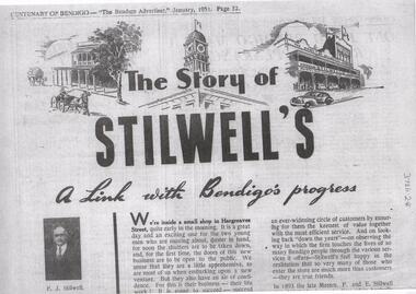 Document - The Story of Stilwell's, Bendigo Advertiser, January 1951, 9/11/23