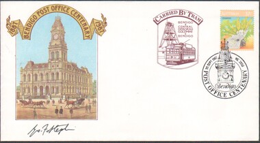 Postcard - Bendigo Post Office Centenary 1887-1987 stamped envelope