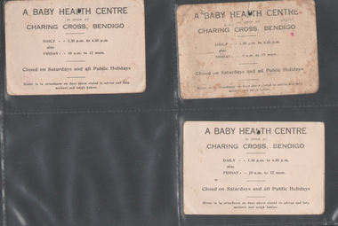 Administrative record - Charing Cross Baby Health Centre Cards, 1925 - 1928