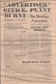 Newspaper - Bendigo Advertiser Monday July 30, 1962, 30.07.1962
