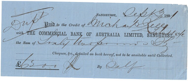 Print - Photocopies of Cheques in the 1880s, abt 1970-1990s