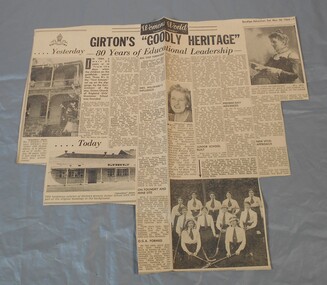Newspaper - Lydia Chancellor collection: Girton's "goodly heritage"