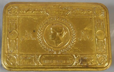 Ephemera - Rectangular brass / tin box