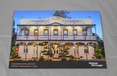 Booklet - McKean McGregor advertising brochure for sale of Gold Mines Hotel
