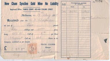 Financial record - Mining documents, 1940-47