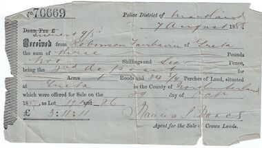 Administrative record - Land purchase records - Maitland NSW, 1888-1889