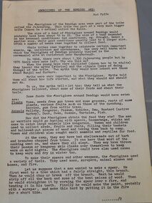 Document - Aborigines of the Bendigo area
