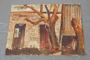 Painting - Stone building, William A. Delecca