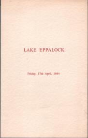 Programme - Aileen and John Ellison collection: Lake Eppalock dam completion