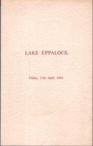 Programme - Aileen and John Ellison collection: Lake Eppalock dam completion