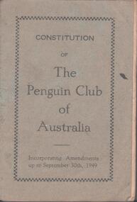 Booklet - Constitution - Penguin Club of Australia