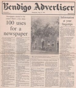 Newspaper - Trevor Lamb collection: Bendigo Advertiser Wednesday, May 27,1987