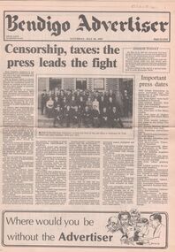 Newspaper - Trevor Lamb collection: Bendigo Advertiser Saturday, May 30, 1987