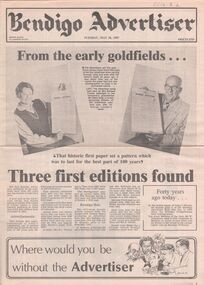Newspaper - Trevor Lamb collection: Bendigo Advertiser Tuesday, May 26, 1987