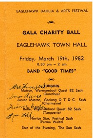Ephemera - Old Time Dances and Charity Ball Memorabilia, 1945 to 1976