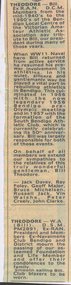 Newspaper - William 'Bill' Theodore, January 2007
