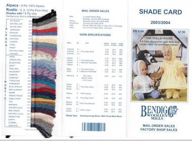 Document - Shade Card, 2003