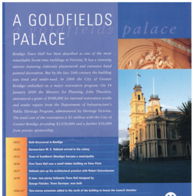 Pamphlet - Bendigo Town Hall Self Tour and conservation timeline brochure, 2003